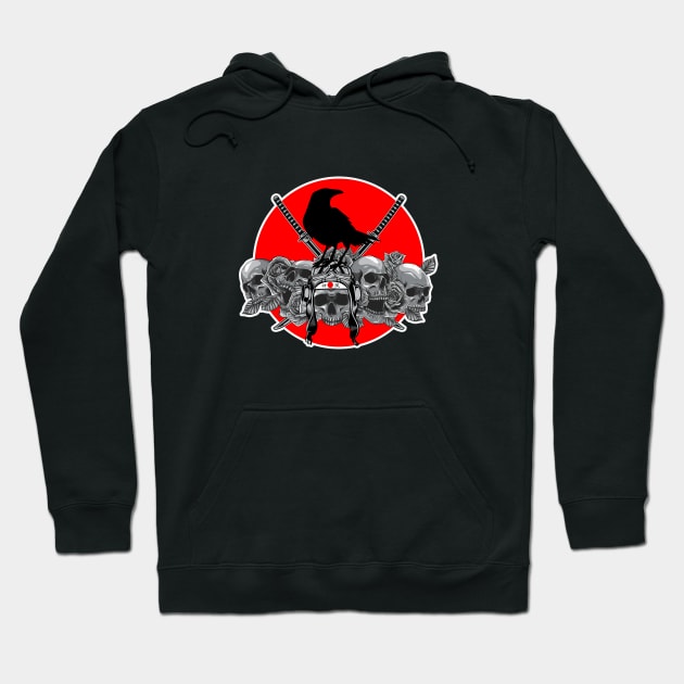 Yatagarasu - The three-legged messenger - Kamikaze  Skulls Hoodie by Two Tailed Tom